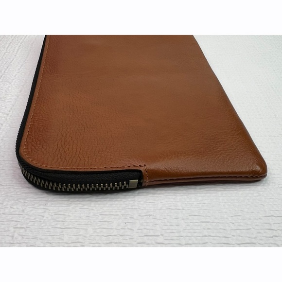 Madewell Brown Full Grain Leather Clutch Pouch BIEN - Picture 6 of 8
